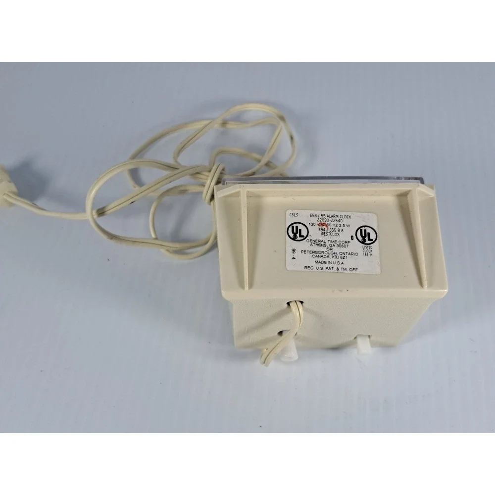Westclox E54 55 Electric Alarm Clock Cream Vintage Analog Made in USA 2209022540